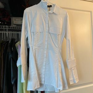 White button down dress